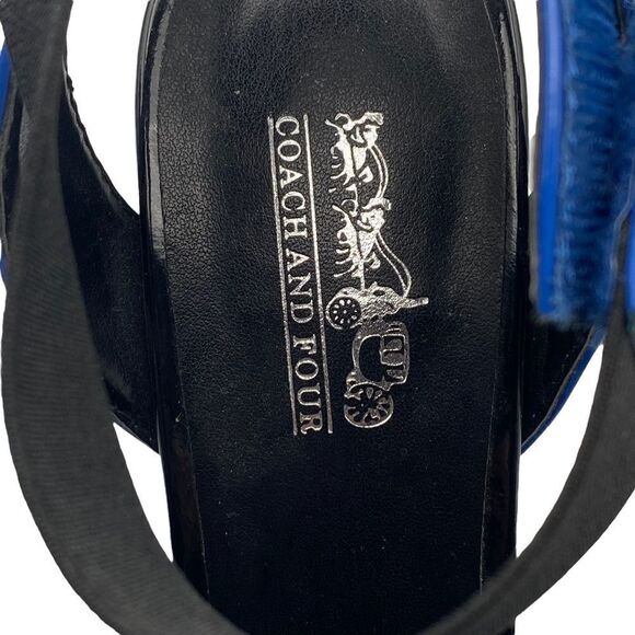 Coach Blue Ankle Velcro Strap Patent Shoes Size 8 - Picture 8 of 10